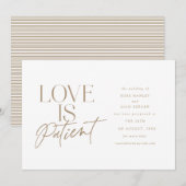 Faire-part Mariage Amour Écriture Dorée Report Changement de  (Devant / Derrière)