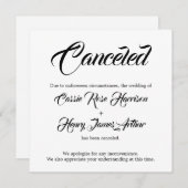 Faire-part Mariage annulé blanc (Devant / Derrière)