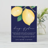 Faire-part Mariage aux Citrons Aquarelle Changement de Plans (Debout devant)