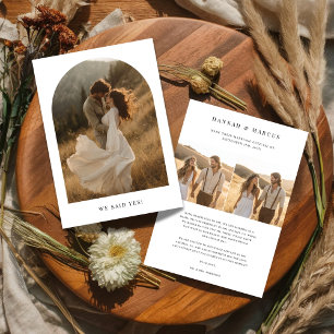 Faire-part Mariage avec Arche Rustique Photo Élopement Nous a