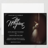 faire-part mariage avec épouse debout - Classique (Devant / Derrière)