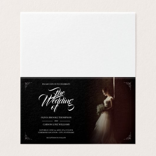 faire-part mariage avec épouse debout - Classique (Outside Unfolded)