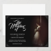 faire-part mariage avec épouse debout - Classique (Devant / Derrière)