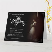 faire-part mariage avec épouse debout - Classique (Fleur jaune)