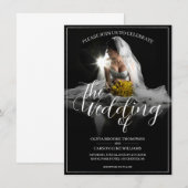 Faire-part mariage avec mariée assise - Classique (Devant / Derrière)