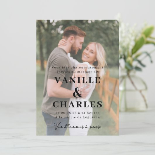 Faire-Part Mariage Avec Photo (Debout devant)