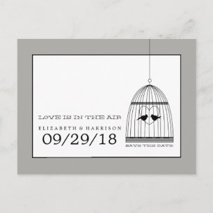 Faire-Part Mariage Cage à Oiseaux à Coeur Vintage