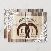 Faire-Part Mariage Champêtre Fers à Cheval en Dent (Devant / Derrière)