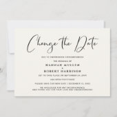 Faire-part Mariage Changer la date Postponement Light Cream (Devant)