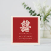 Faire-part Mariage chinois Red Double Happy (Debout devant)