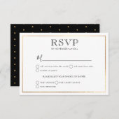Faire-part Mariage classique RSVP Stylish|Gold Frame (Devant / Derrière)