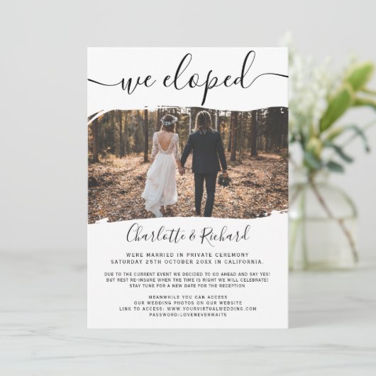 Faire-part Mariage cool moderne nous avons choisi la photo sc (Debout devant)