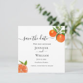 Faire-part mariage d'agrumes orange aquarelle (Debout devant)