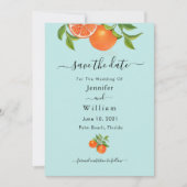 Faire-part mariage d'aquarelle orange Citrus (Devant)