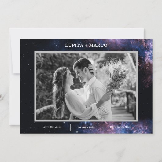 Faire-part Mariage d'astronomie spatiale céleste Enregistrer  (Devant)