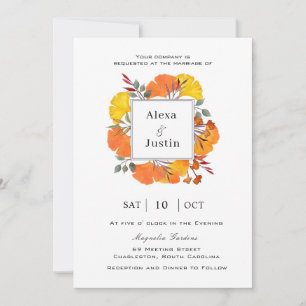 Faire-part Mariage de automne Feuille Ginkgo
