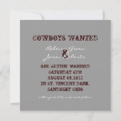 Faire-part Mariage de cow-boy occidental en bois de grange ru (Dos)