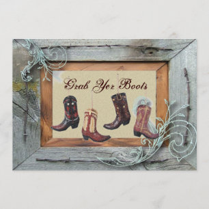 Faire-part mariage de cow-boy western vintage