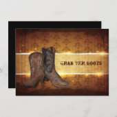 Faire-part mariage de cowboy en détresse dans l'ouest (Devant / Derrière)