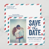 Faire-part Mariage de destination | Carte postale Enregistrer (Devant / Derrière)