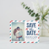 Faire-part Mariage de destination | Carte postale Enregistrer (Debout devant)