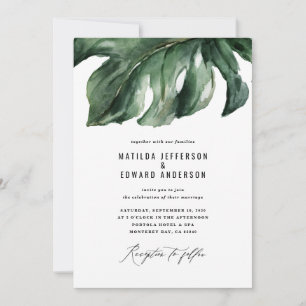 Faire-part Mariage de feuillage de feuille de palme minimal m