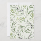 Faire-part Mariage de feuillage de la branche d'olivier minim (Dos)
