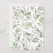 Faire-part Mariage de feuillage de la branche d'olivier minim (Dos)