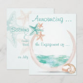 Faire-part Mariage de fiançailles sur la plage Ocean Breeze (Devant / Derrière)