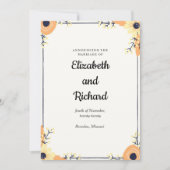 Faire-part Mariage de fleurs de crème (Devant)