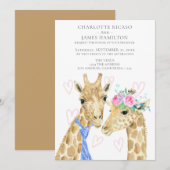 Faire-part Mariage de girafe marié femme (Devant / Derrière)