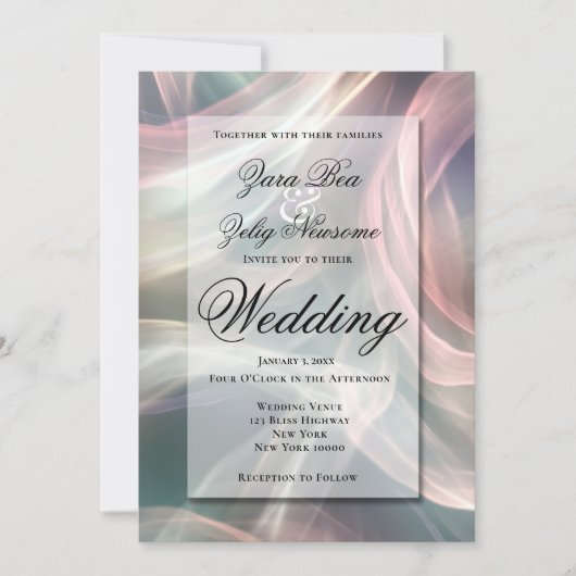 Faire-part Mariage de la fête du glamour du Nouvel An (Devant)