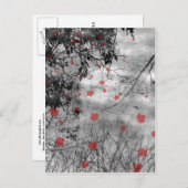 Faire-part Mariage de la Journée des lettres rouge (Devant / Derrière)