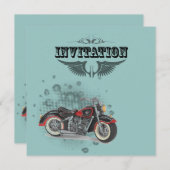 Faire-part Mariage de motard grunge rustique (Devant / Derrière)