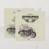 Faire-part Mariage de motard grunge rustique (Devant / Derrière)