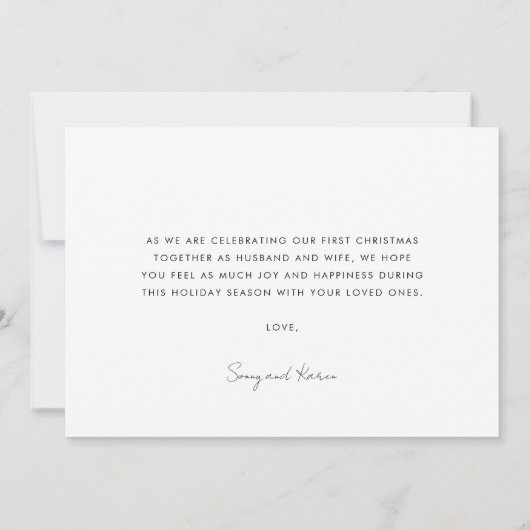 Faire-part Mariage de Noël marié et joyeux (Dos)