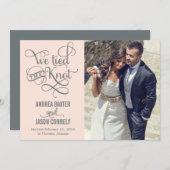 Faire-part Mariage de noeud précieux - Pêche légèr (Devant / Derrière)