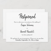 faire-part Mariage de nouvelle date "reporté" (Devant / Derrière)