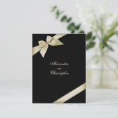 Faire-part Mariage de ruban crème (Debout devant)