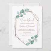 Faire-part Mariage de script de café Eucalyptus moderne (Devant)