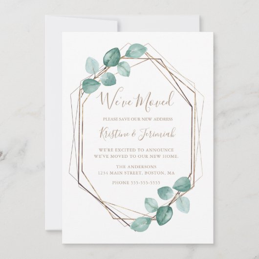 Faire-part Mariage de script de café Eucalyptus moderne (Devant)