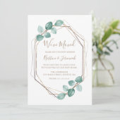 Faire-part Mariage de script de café Eucalyptus moderne (Debout devant)