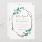 Faire-part Mariage de script de café Eucalyptus moderne (Devant / Derrière)