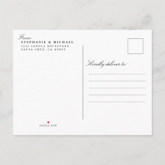 Faire-part Mariage de script élégant reporté (Dos)