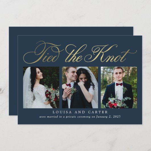 Faire-part Mariage de script luxueux (Devant / Derrière)