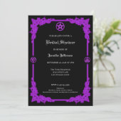 Faire-part Mariage de sorcière violet gothique Glow (Debout devant)