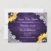 Faire-part Mariage de Sunflower violet Eucalyptus Coeurs (Dos)