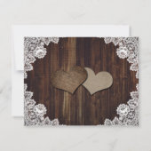 Faire-part Mariage de tournesol en dentelle de bois rustique (Dos)