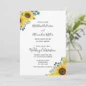 Faire-part Mariage de tournesol et réception (Debout devant)