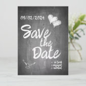Faire-part Mariage de typographie de tableau noir (Debout devant)